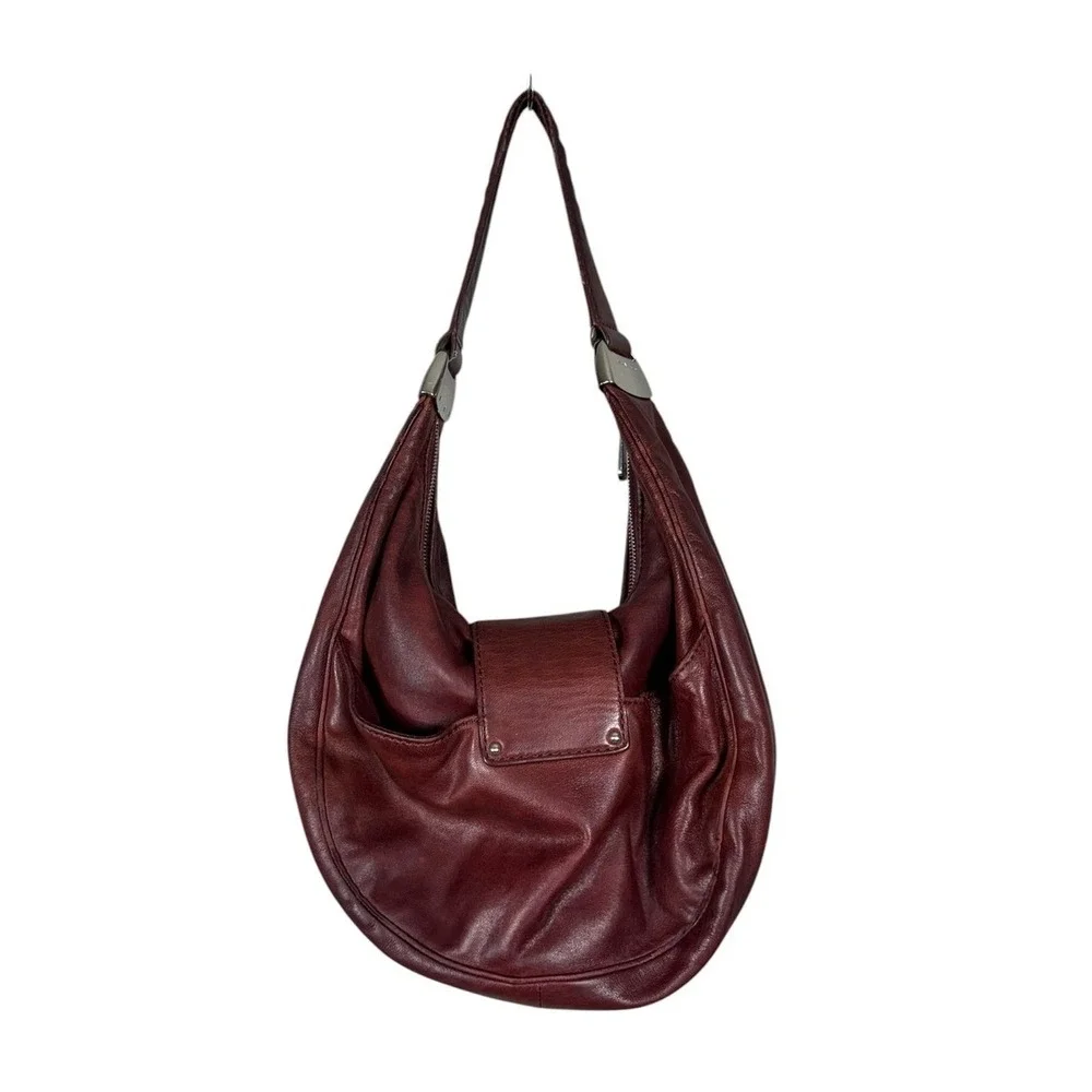 Michael Kors Leather Hobo Shoulder Bag Purse Y2K Bohemian Brown Buckle